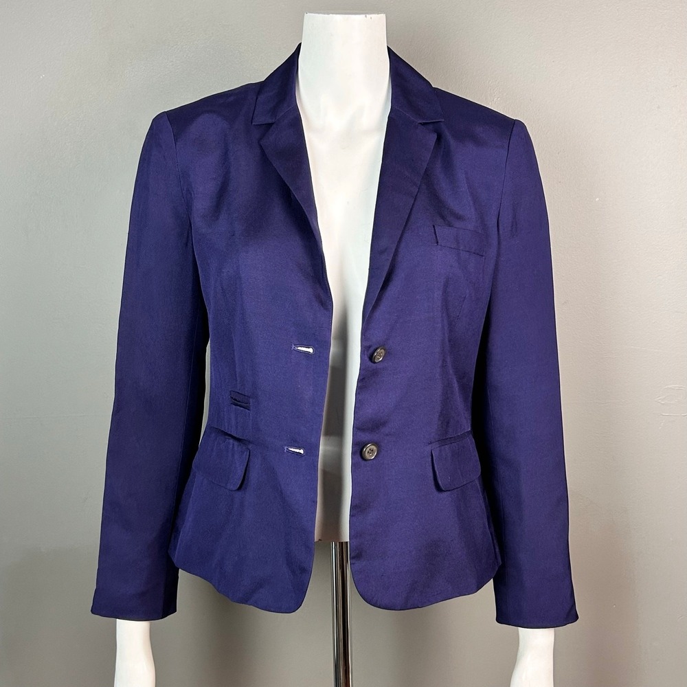 Diane von Furstenberg blazer jacket size 8 purple silk office corporate summer